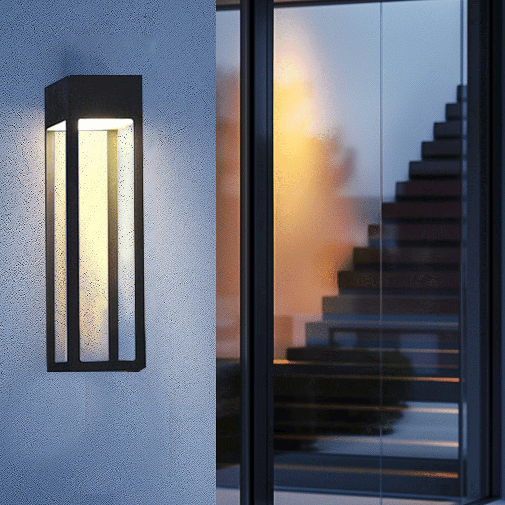 SolaraLux: Modern Outdoor Wall Light with Solar Panel – Stylish LED Lighting for Garden & Terrace