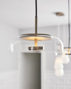 Solara: Pendant Light made of Brass & Glass with Integrated LED – for Dining Room & Living Room