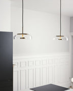Solara: Pendant Light made of Brass & Glass with Integrated LED – for Dining Room & Living Room