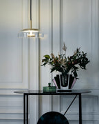 Solara: Pendant Light made of Brass & Glass with Integrated LED – for Dining Room & Living Room