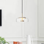 Solara: Pendant Light made of Brass & Glass with Integrated LED – for Dining Room & Living Room