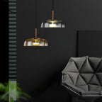 Solara: Pendant Light made of Brass & Glass with Integrated LED – for Dining Room & Living Room