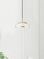 Solara: Pendant Light made of Brass & Glass with Integrated LED – for Dining Room & Living Room