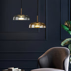 Solara: Pendant Light made of Brass & Glass with Integrated LED – for Dining Room & Living Room