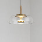 Solara: Pendant Light made of Brass & Glass with Integrated LED – for Dining Room & Living Room