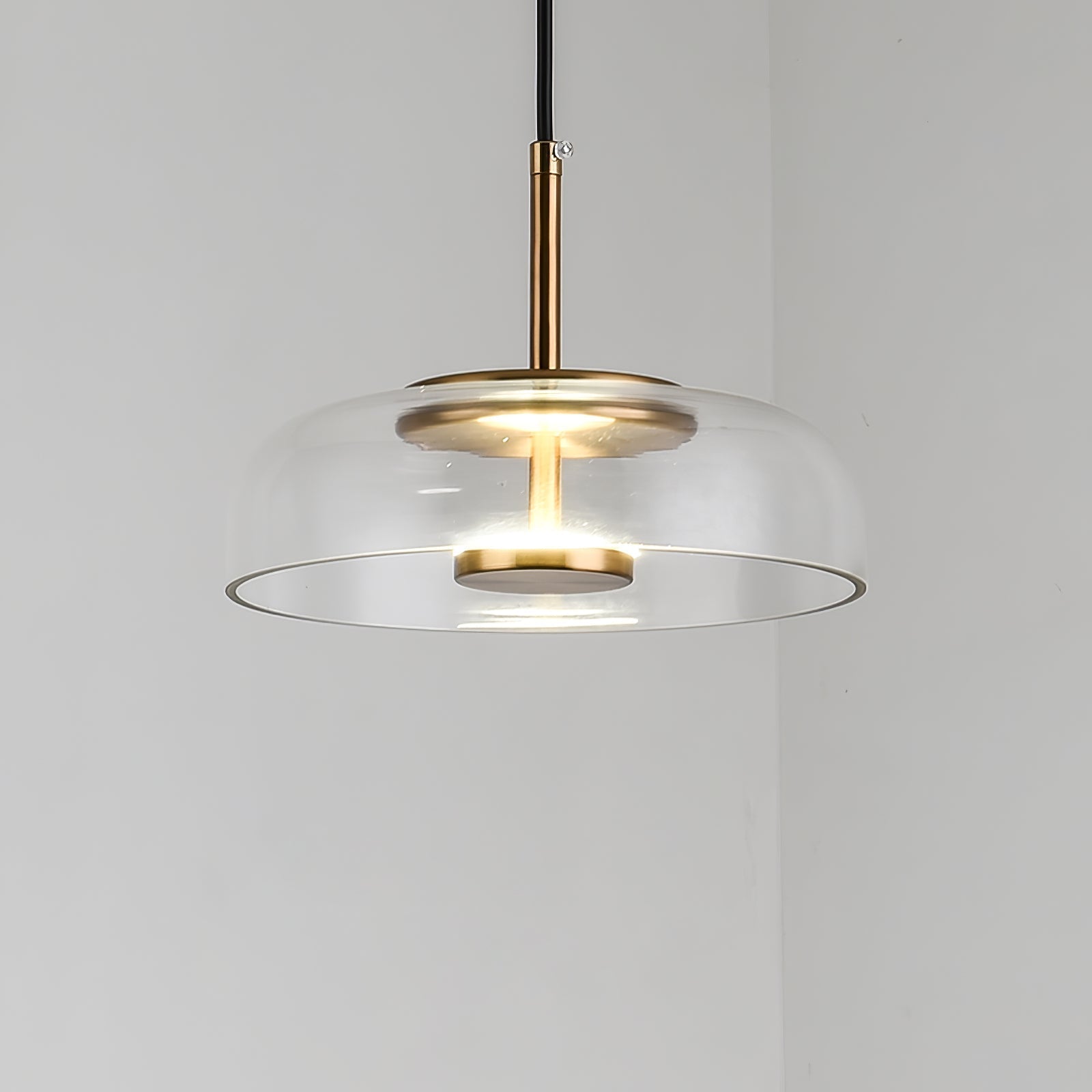 Solara: Pendant Light made of Brass & Glass with Integrated LED – for Dining Room & Living Room