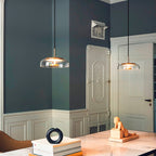 Solara: Pendant Light made of Brass & Glass with Integrated LED – for Dining Room & Living Room