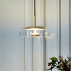 Solara: Pendant Light made of Brass & Glass with Integrated LED – for Dining Room & Living Room