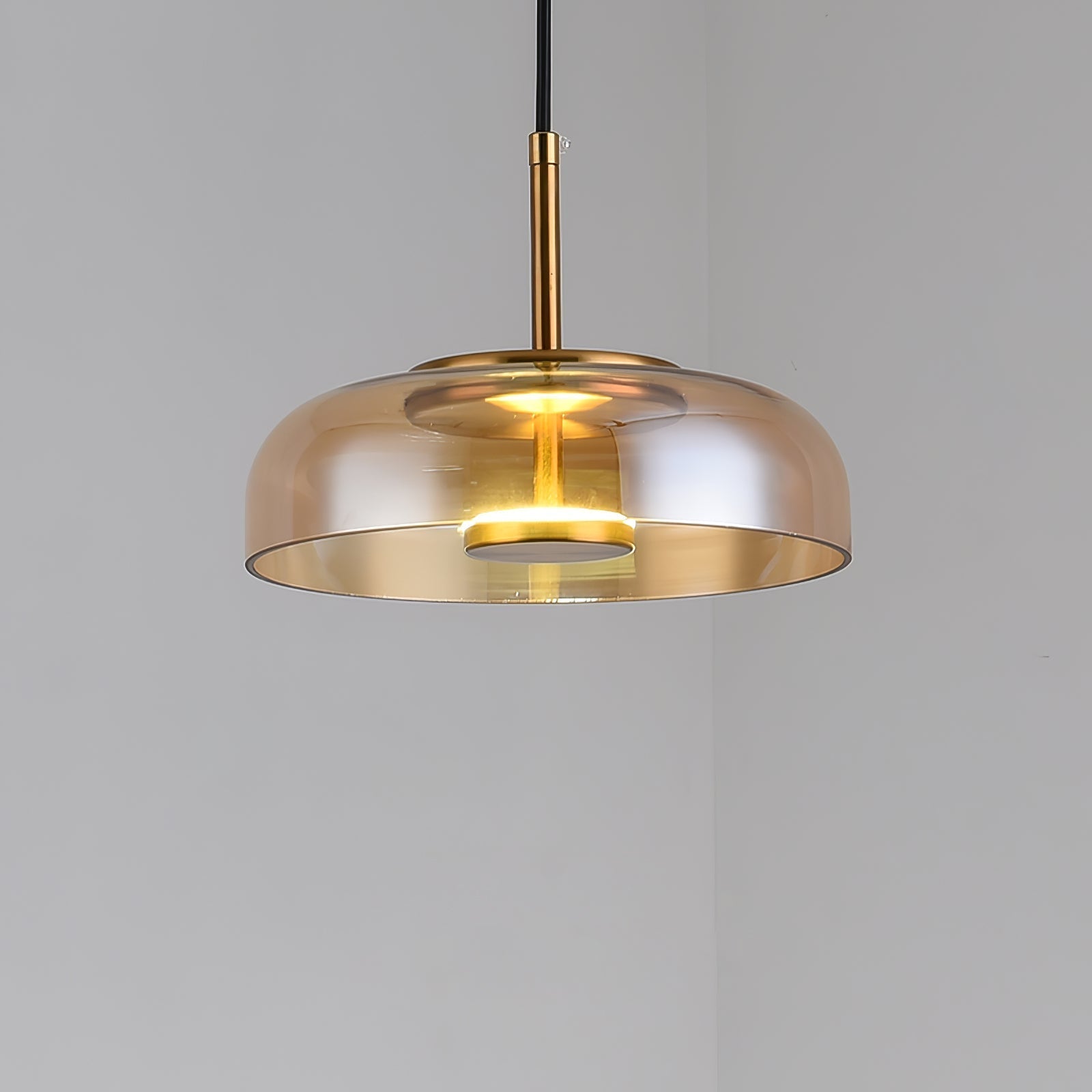 Solara: Pendant Light made of Brass & Glass with Integrated LED – for Dining Room & Living Room