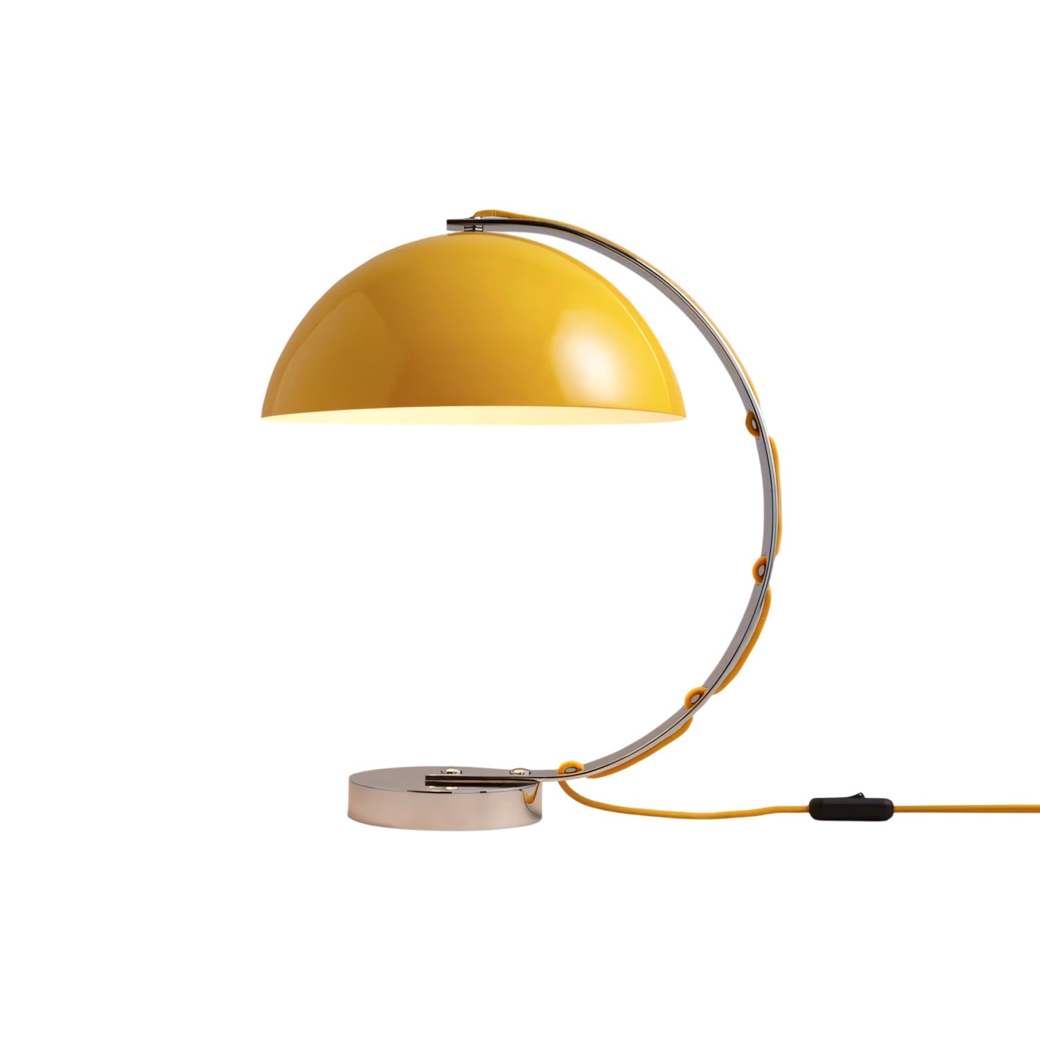 Retro Arc Table Lamp, C-Shaped Chrome Arch