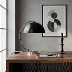 Retro Arc Table Lamp, C-Shaped Chrome Arch