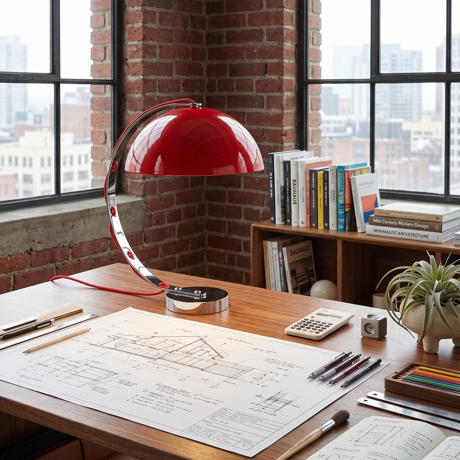 Retro Arc Table Lamp, C-Shaped Chrome Arch