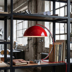 Retro Arc Table Lamp, C-Shaped Chrome Arch