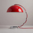 Retro Arc Table Lamp, C-Shaped Chrome Arch