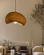 SoléaForma: Round Pendant Light in Natural Structure Look with Warm White Light – for Dining Room & Living Space