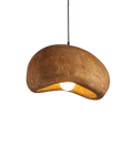 SoléaForma: Round Pendant Light in Natural Structure Look with Warm White Light – for Dining Room & Living Space