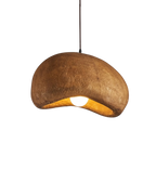 SoléaForma: Round Pendant Light in Natural Structure Look with Warm White Light – for Dining Room & Living Space