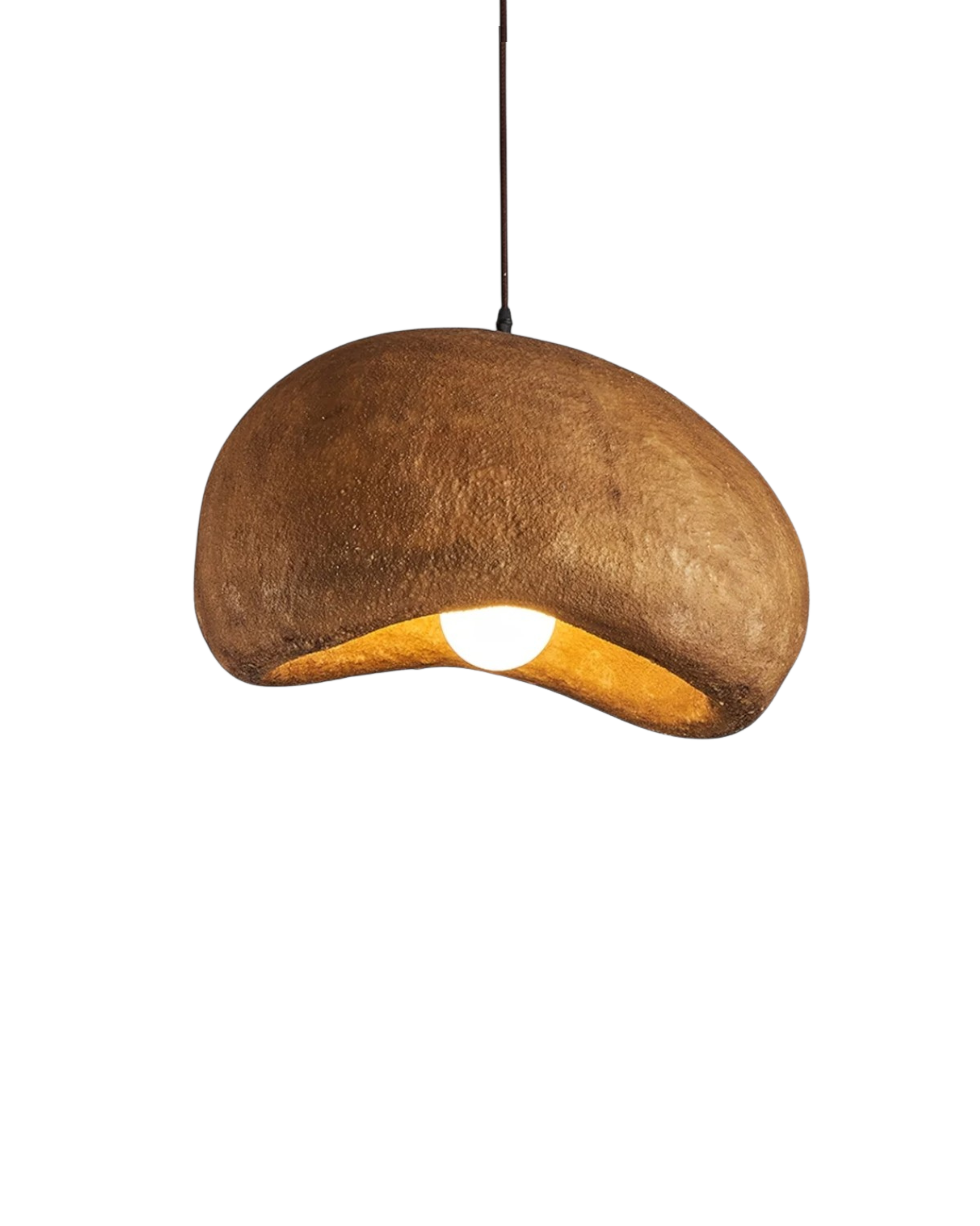 SoléaForma: Round Pendant Light in Natural Structure Look with Warm White Light – for Dining Room & Living Space