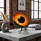 Tripod Table Lamp, Sand Black & Gold Interior
