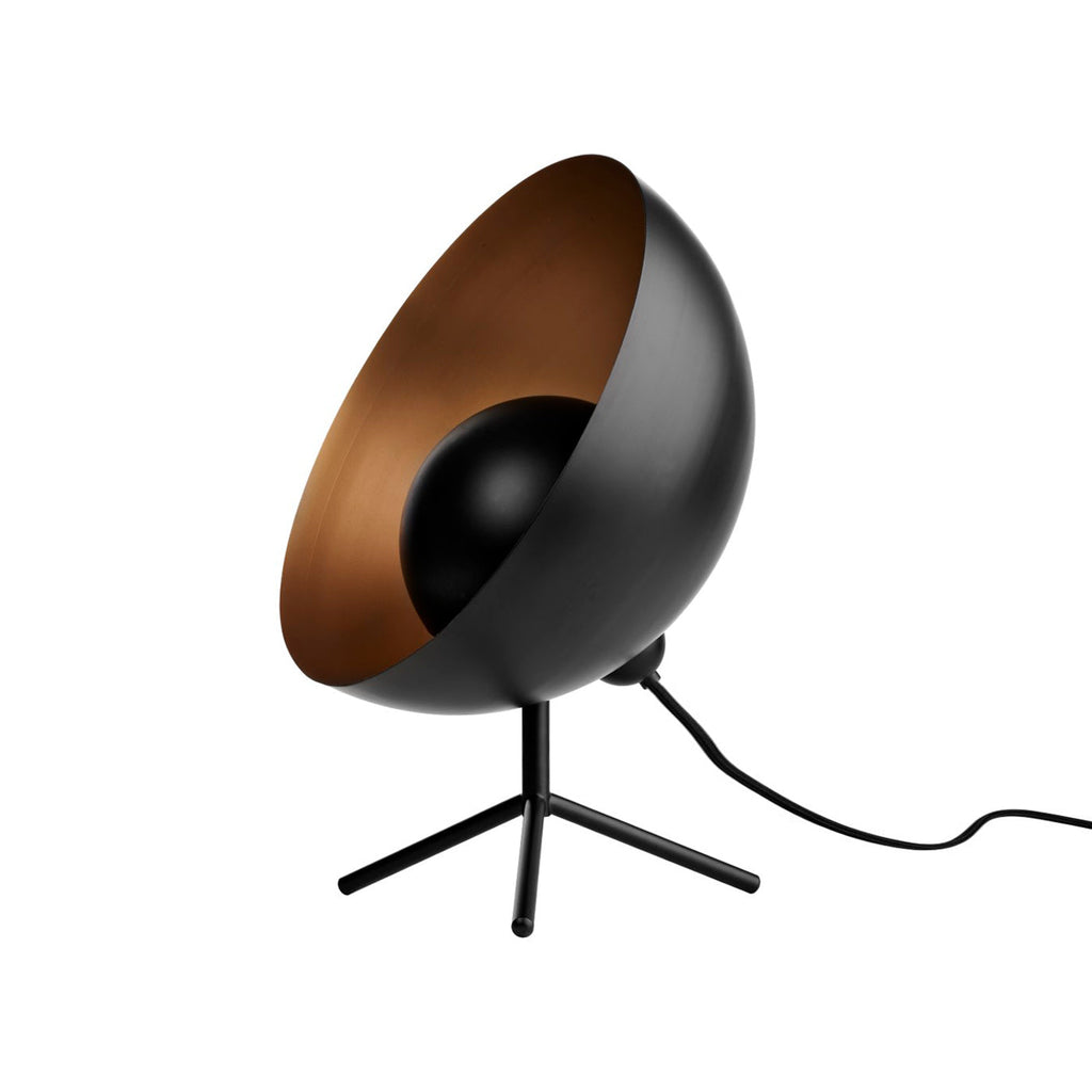 Tripod Table Lamp, Sand Black & Gold Interior