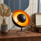 Tripod Table Lamp, Sand Black & Gold Interior