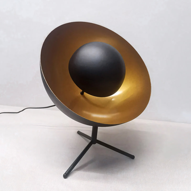 Tripod Table Lamp, Sand Black & Gold Interior