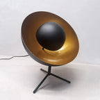 Tripod Table Lamp, Sand Black & Gold Interior
