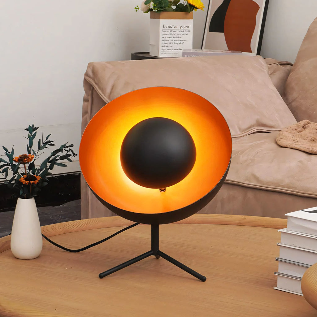 Tripod Table Lamp, Sand Black & Gold Interior
