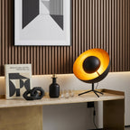 Tripod Table Lamp, Sand Black & Gold Interior