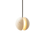 Yellow Travertine Pendant Lamp, Wabi-Sabi