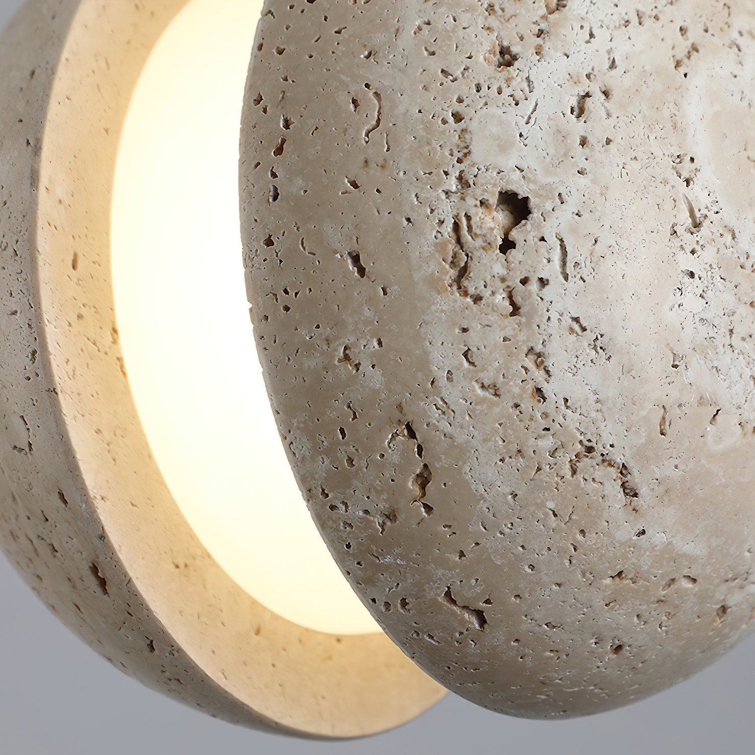 Yellow Travertine Pendant Lamp, Wabi-Sabi
