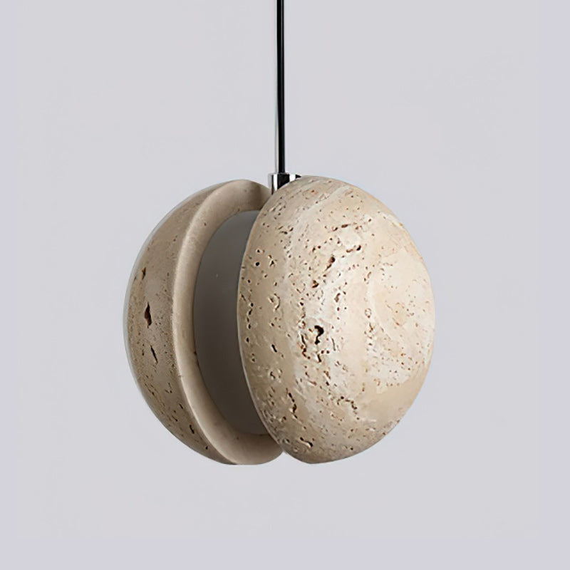 Yellow Travertine Pendant Lamp, Wabi-Sabi