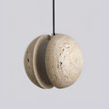 Yellow Travertine Pendant Lamp, Wabi-Sabi