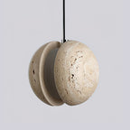 Yellow Travertine Pendant Lamp, Wabi-Sabi