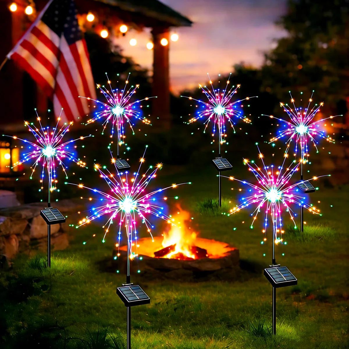 Solvene Fireworks Solar Garden Lights – 120 LED IP65 Outdoor Lighting (Set of 6)