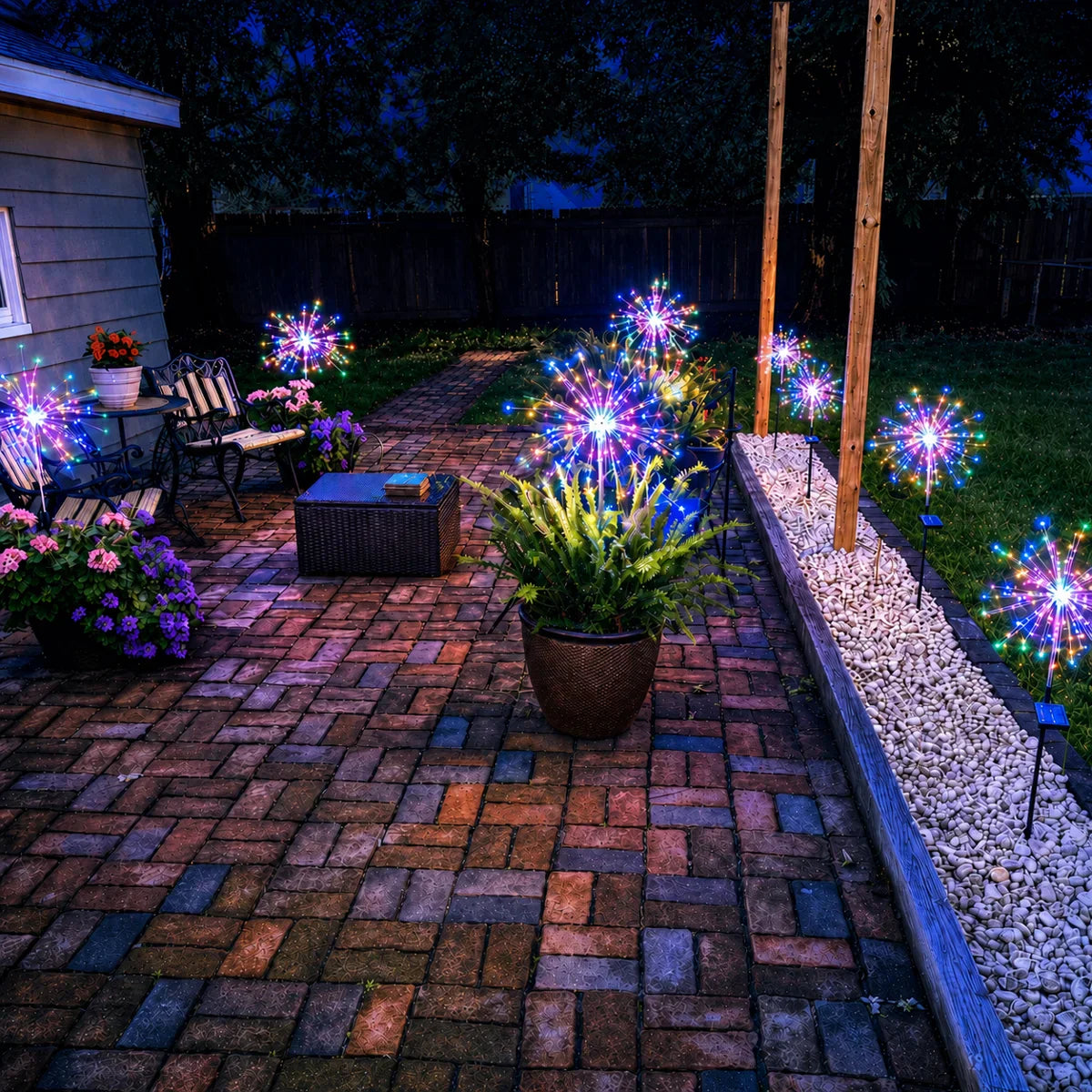 Solvene Fireworks Solar Garden Lights – 120 LED IP65 Outdoor Lighting (Set of 6)