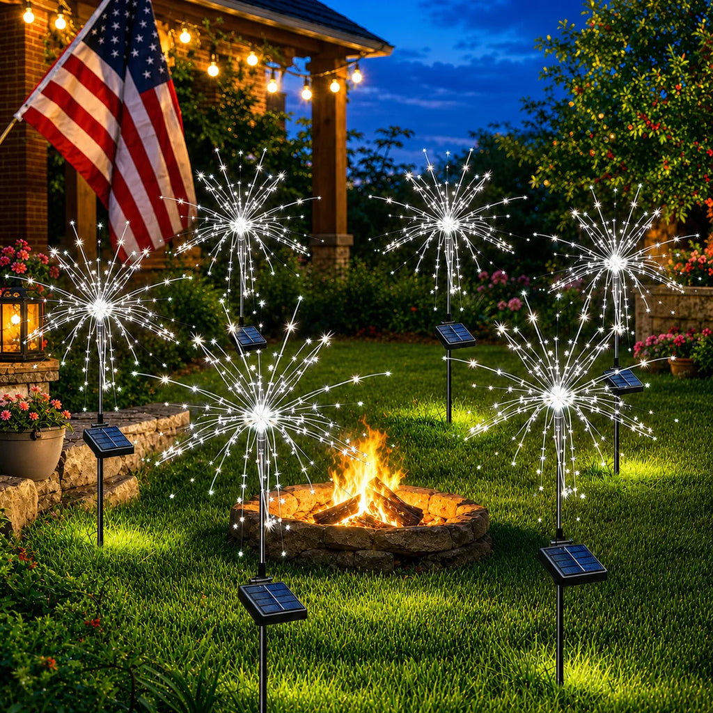 Solvene Fireworks Solar Garden Lights – 120 LED IP65 Outdoor Lighting (Set of 6)