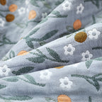 SummerLeaf: Cotton blankets made of four-layer gauze with floral & leaf print – for bedroom & sofa