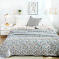 SummerLeaf: Cotton blankets made of four-layer gauze with floral & leaf print – for bedroom & sofa