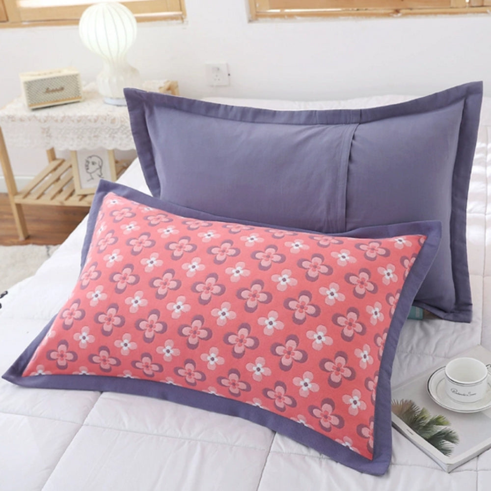 Summer Blossom: Pillowcase with Floral Print – Stylish & Durable for Bedroom & Guest Room (Set of 2)