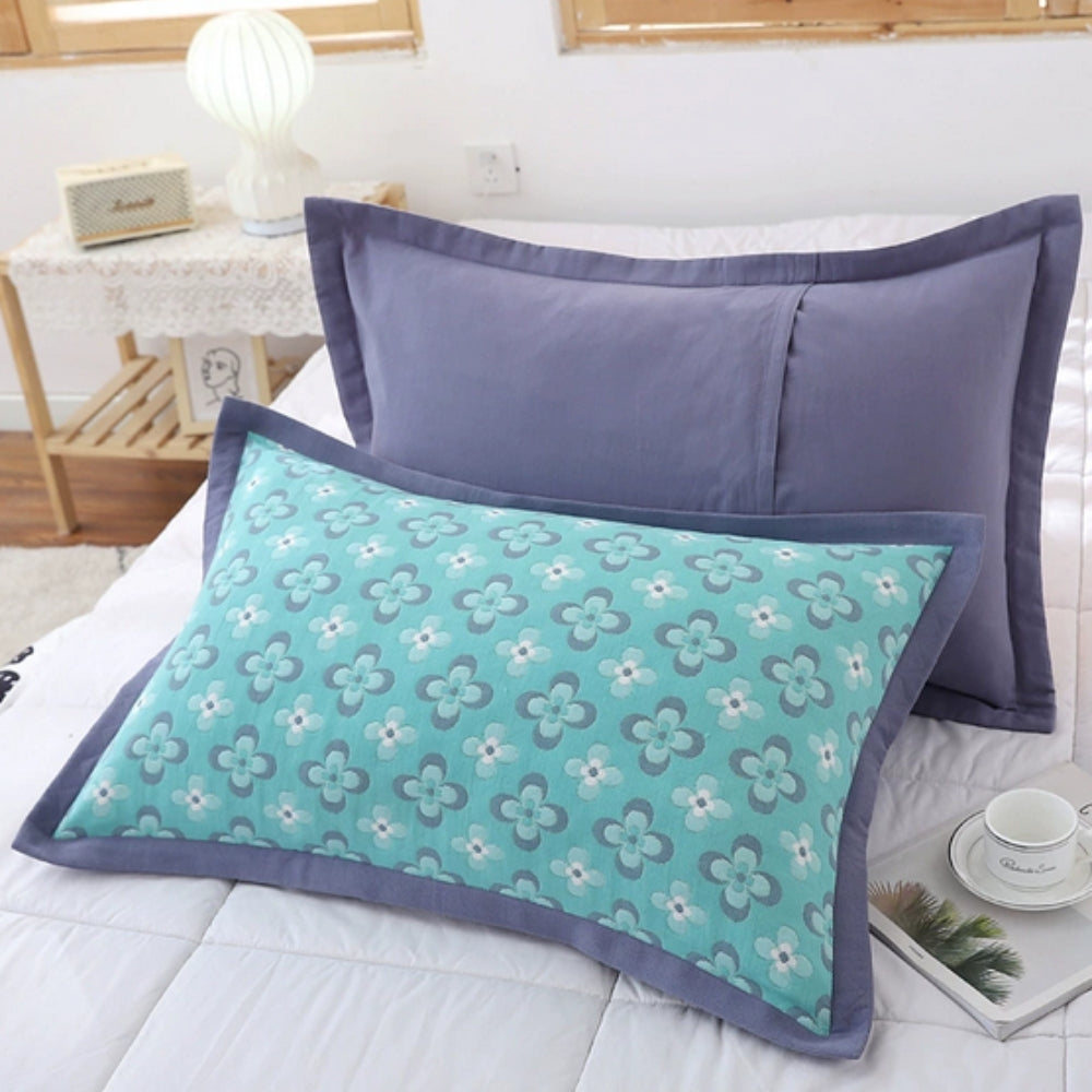 Summer Blossom: Pillowcase with Floral Print – Stylish & Durable for Bedroom & Guest Room (Set of 2)