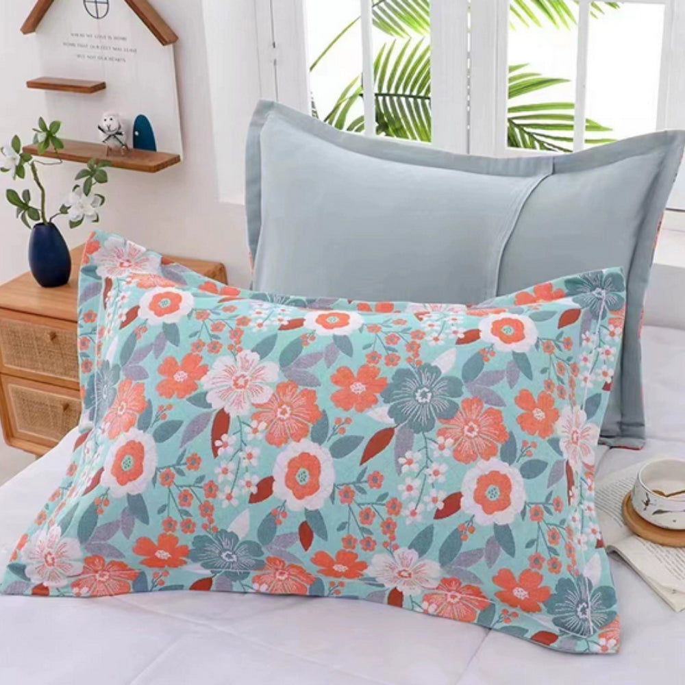 Summer Blossom: Pillowcase with Floral Print – Stylish & Durable for Bedroom & Guest Room (Set of 2)