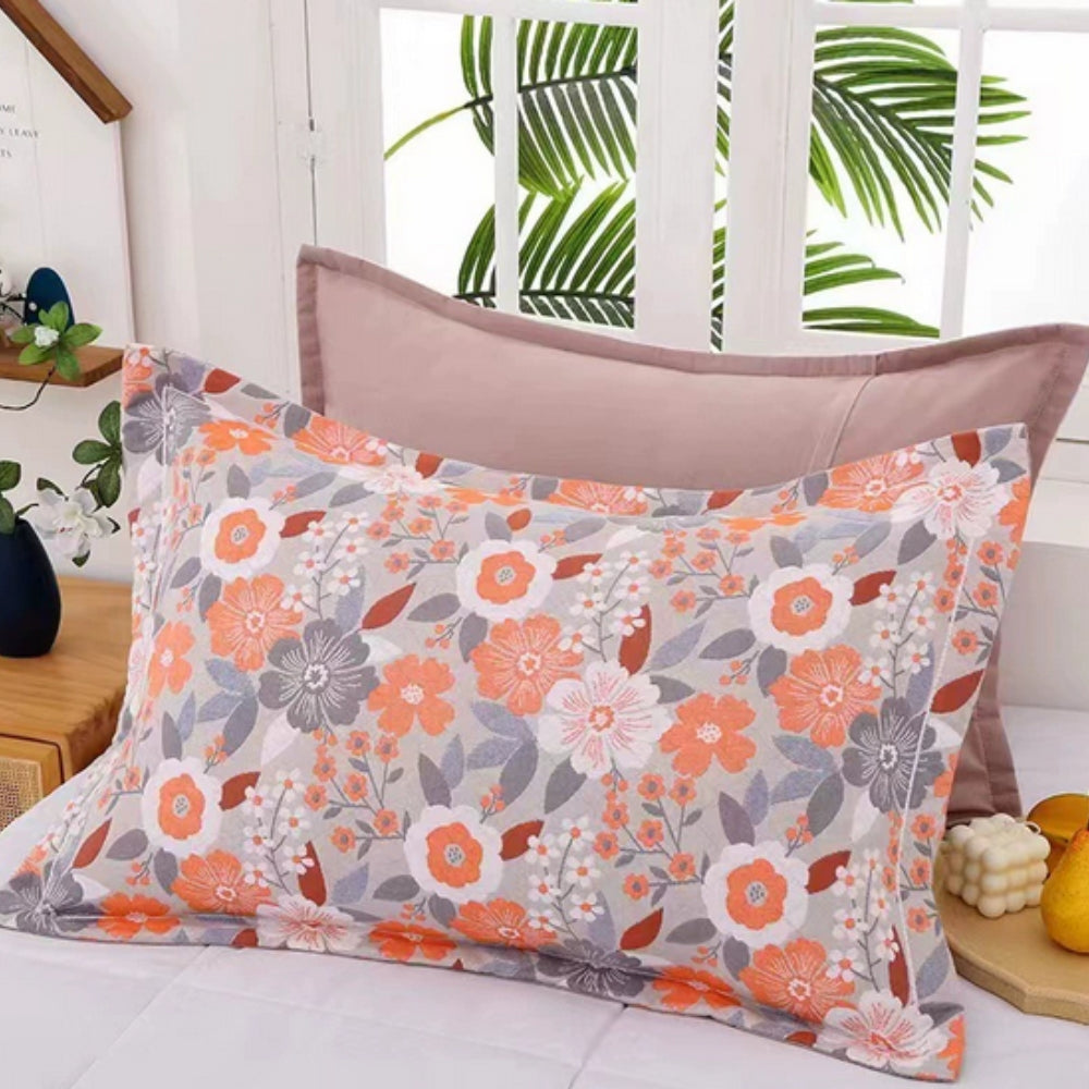 Summer Blossom: Pillowcase with Floral Print – Stylish & Durable for Bedroom & Guest Room (Set of 2)