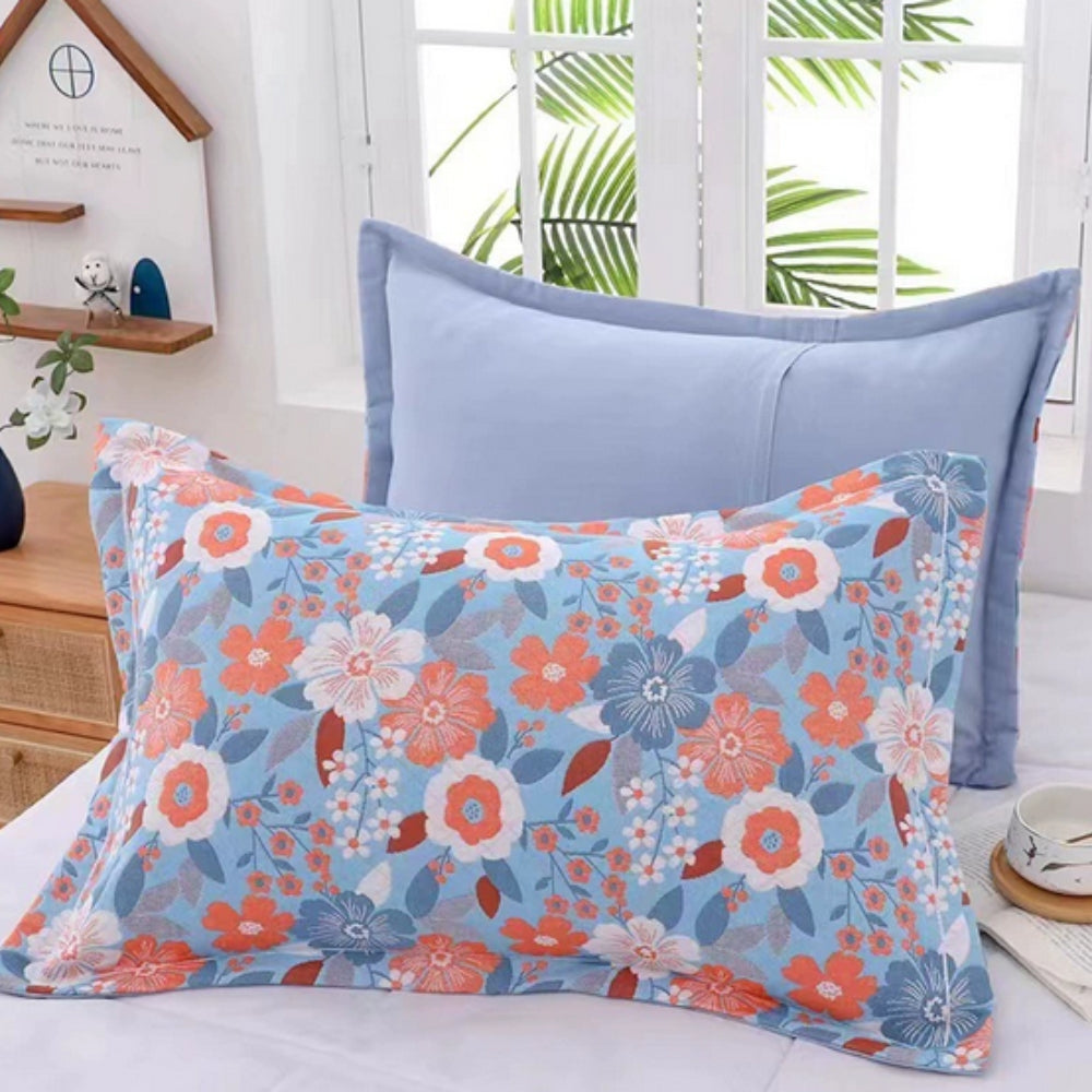 Summer Blossom: Pillowcase with Floral Print – Stylish & Durable for Bedroom & Guest Room (Set of 2)