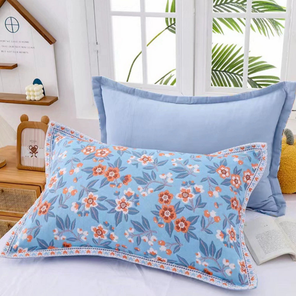 Summer Blossom: Pillowcase with Floral Print – Stylish & Durable for Bedroom & Guest Room (Set of 2)