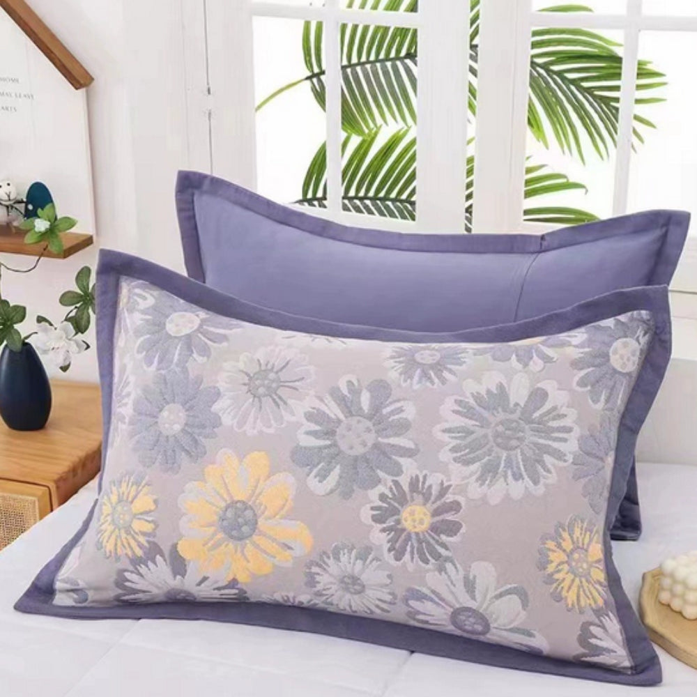 Summer Blossom: Pillowcase with Floral Print – Stylish & Durable for Bedroom & Guest Room (Set of 2)