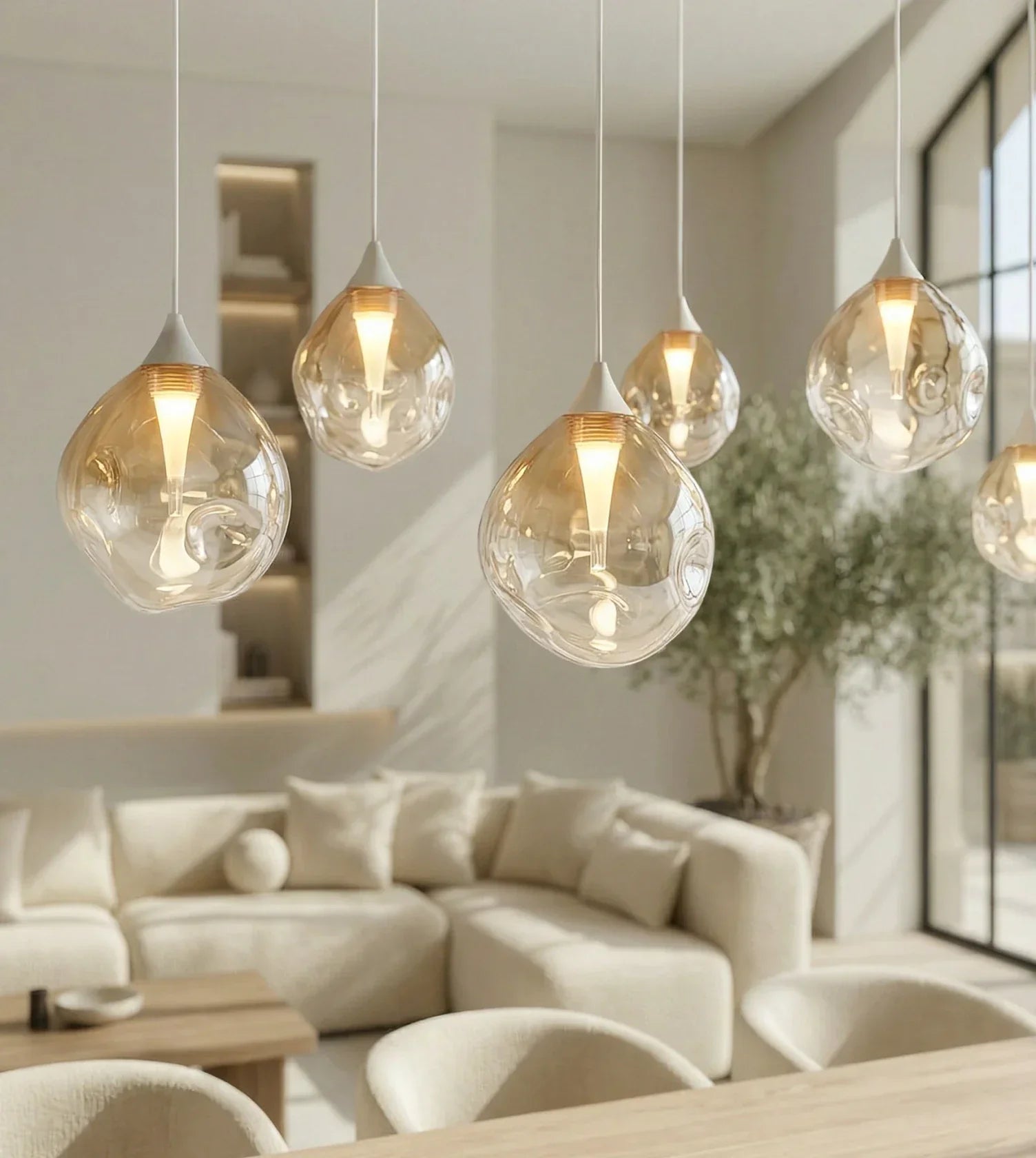 Wela LED Pendant Light | Mouth-Blown Glass, 6 Flames