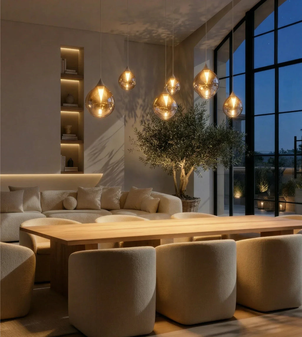 Wela LED Pendant Light | Mouth-Blown Glass, 6 Flames