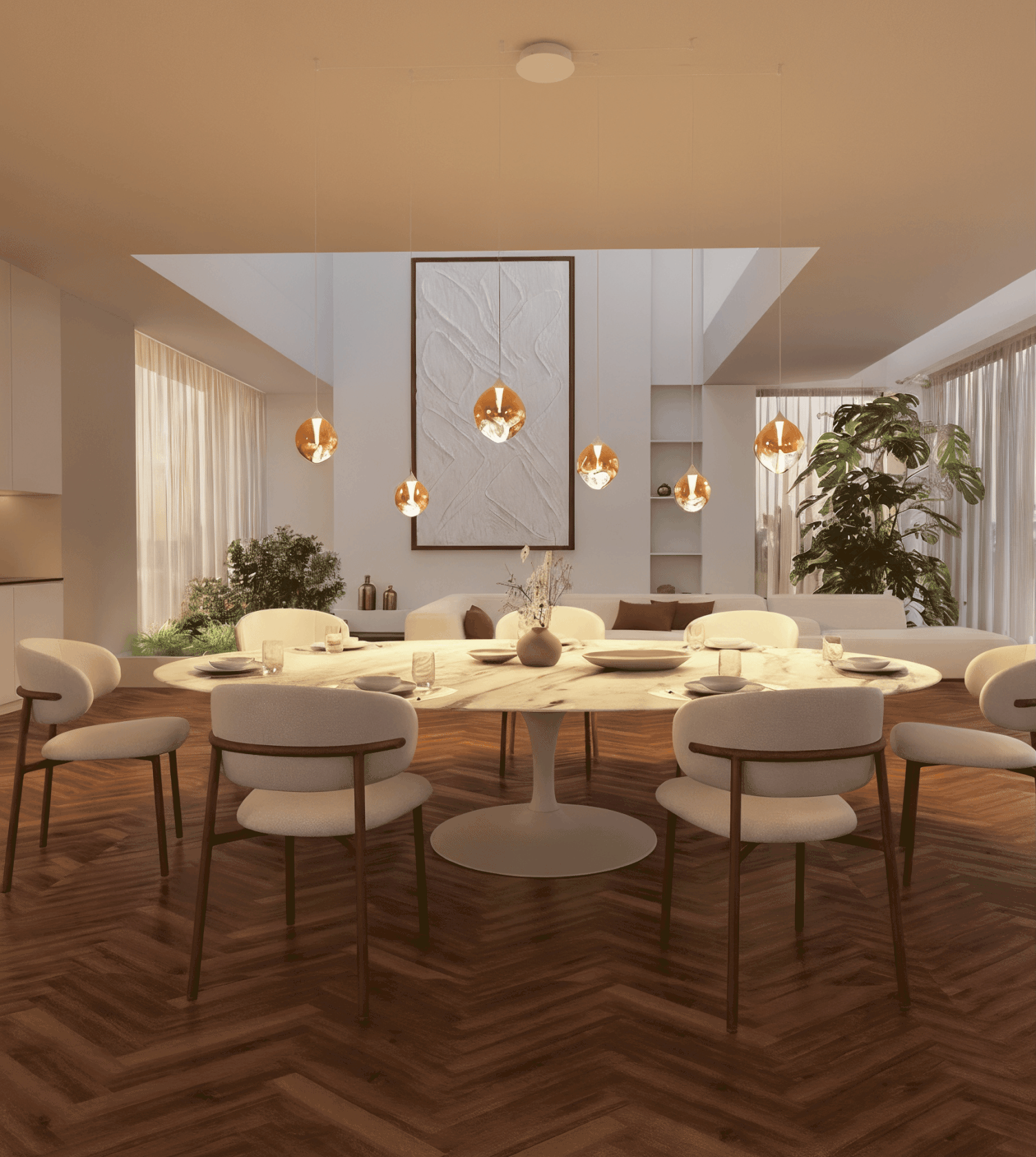 Wela LED Pendant Light | Mouth-Blown Glass, 6 Flames