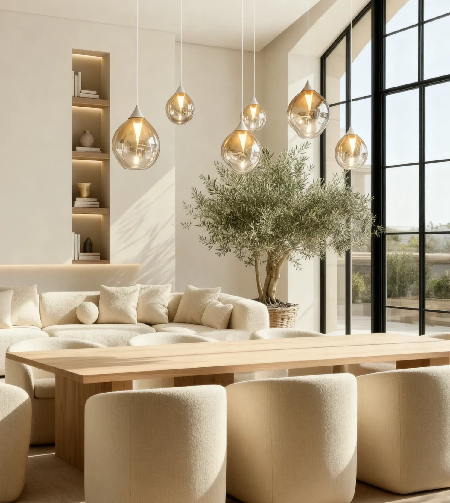 Wela LED Pendant Light | Mouth-Blown Glass, 6 Flames